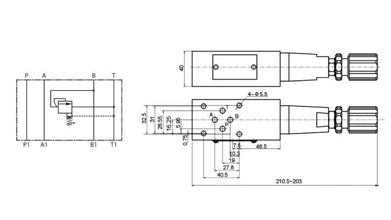 SIGURNOSNI VENTIL CETOP3 (B) 15-315 BAR