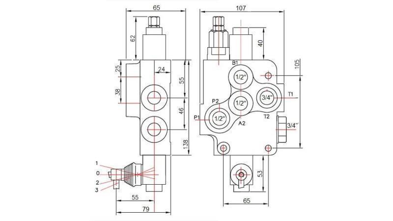 HYDRAULIKVENTIL 1xP80   HYDROMOTOR D1