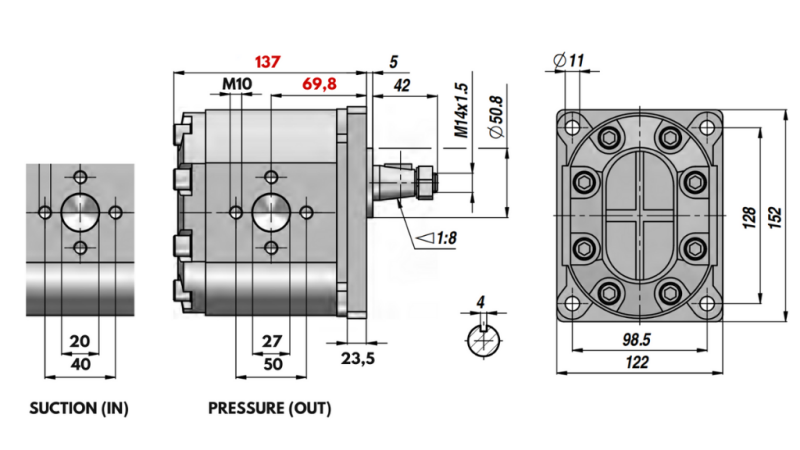 POMPE HYDRAULIQUE GR.3 34 CC DROITE - PRIROBNICE