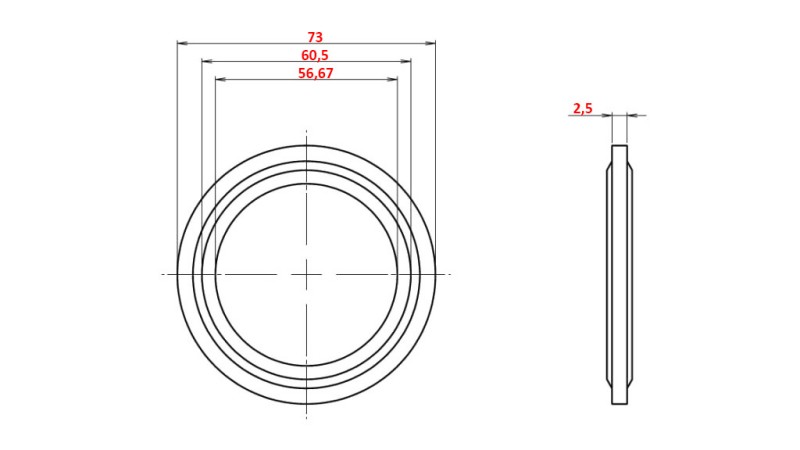 PODLOŽKA Z GUMI TESNILOM 2 - 56,67x73 mm
