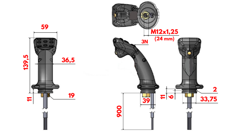 PÁČKA NA DIAĽKOVÉ OVLÁDANIE JOYSTICK - 2 TLAČIDLÁ