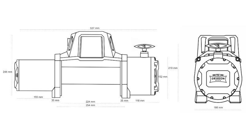 12 V ELEKTRISCHE SEILWINDE DWM 12000 HD - 5443 kg