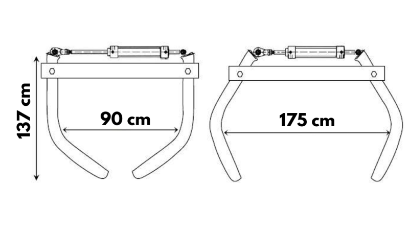 GRAPPINS POUR BALLES 175CM 1000KG