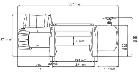 24 V ELEKTRISCHE SEILWINDE DWT 22000 HD - 9979 kg