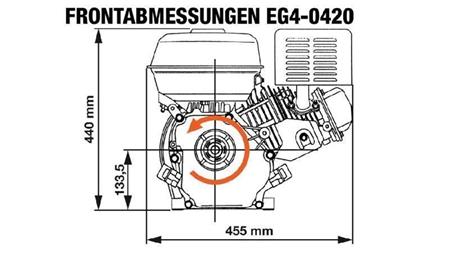 bensiini moottori EG4-420cc-9.6kW-13.1HP-3,600 RPM-E-KW25.4x88.5-sähkökäynnistys