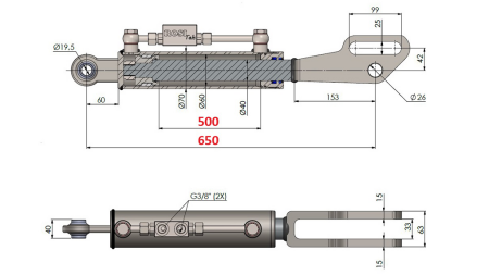 2TON. DIZAJUČA POTEZNICA POINT 60/40-150 (500mm-650mm)