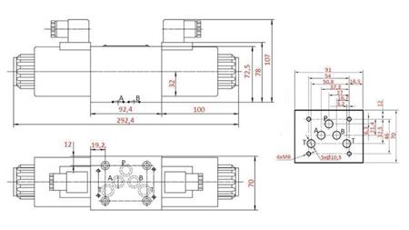 ELEKTROMAGNETISCHER HYDRAULIKVENTIL KV-4/3 CETOP 5 12/24/230V N2