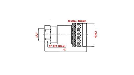 QUICK COUPLER TRACTOR FEMALE 1/2