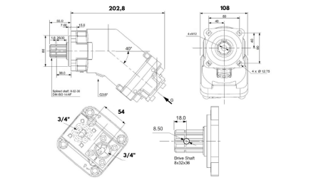 BENT AXIS PISTON PUMP 40cc