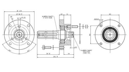 PTO ATTACHMENT FOR UNI CAST IRON PUMP MALE - 3 SCREW