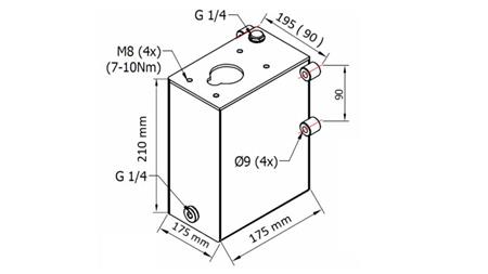 RESERVOIR 5L FOR HAND PUMP - dimensions